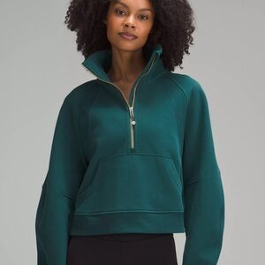 Green Half-Zip Pullover Top